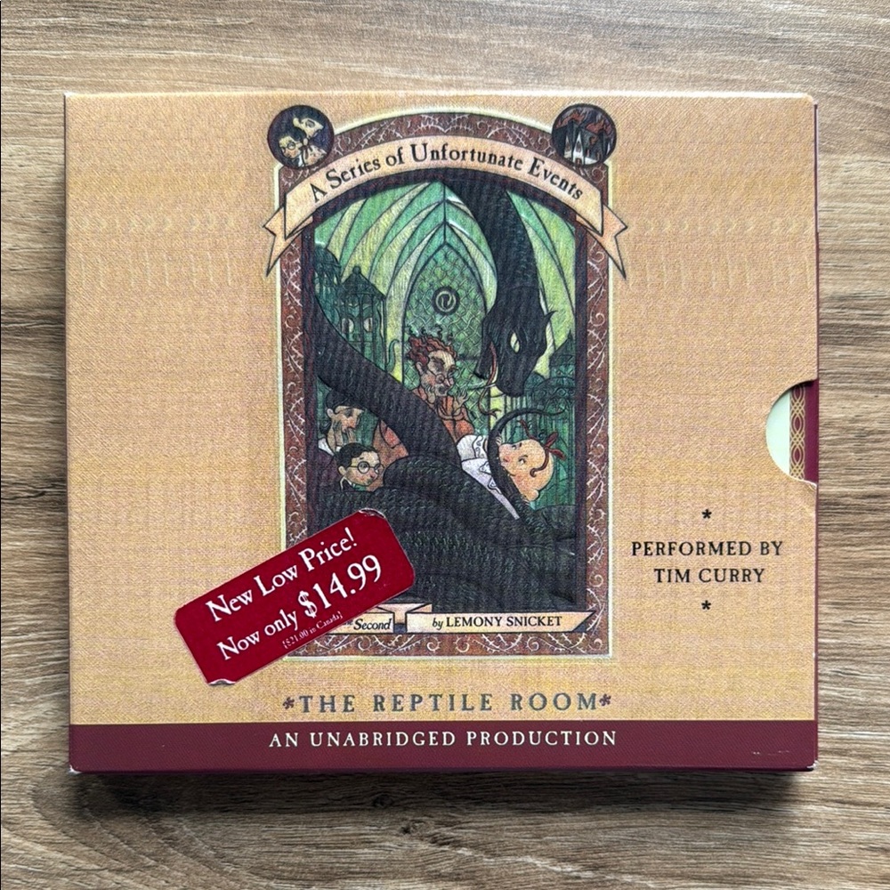 A Series of Unfortunate Events Audiobook THE REPTILE ROOM Read by Tim Curry EUC